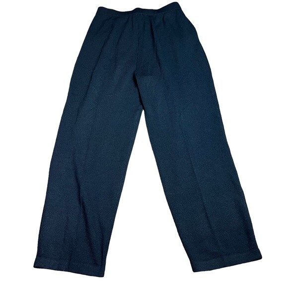 St. John By Marie Gray Black Elastic Band Straight Leg Trousers Size 14 Women - Picture 5 of 9